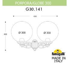 Уличный настенный светильник FUMAGALLI PORPORA G30.141.000.BXF1R