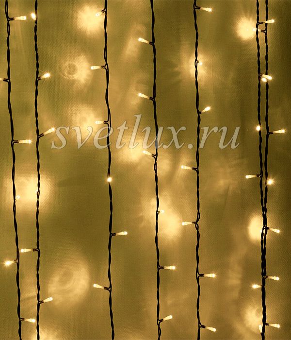 

Гирлянда Занавес 2 x 2 м Тепло-Белый 220В, 400 LED, Провод Черный ПВХ, IP54 01-033, 01-033