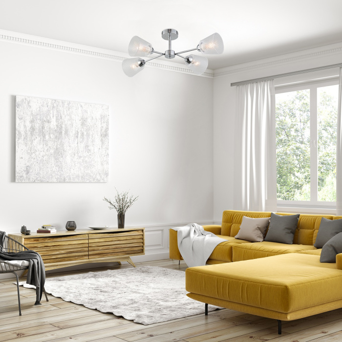 Потолочная люстра на штанге Escada 1104/4P Chrome_ESC