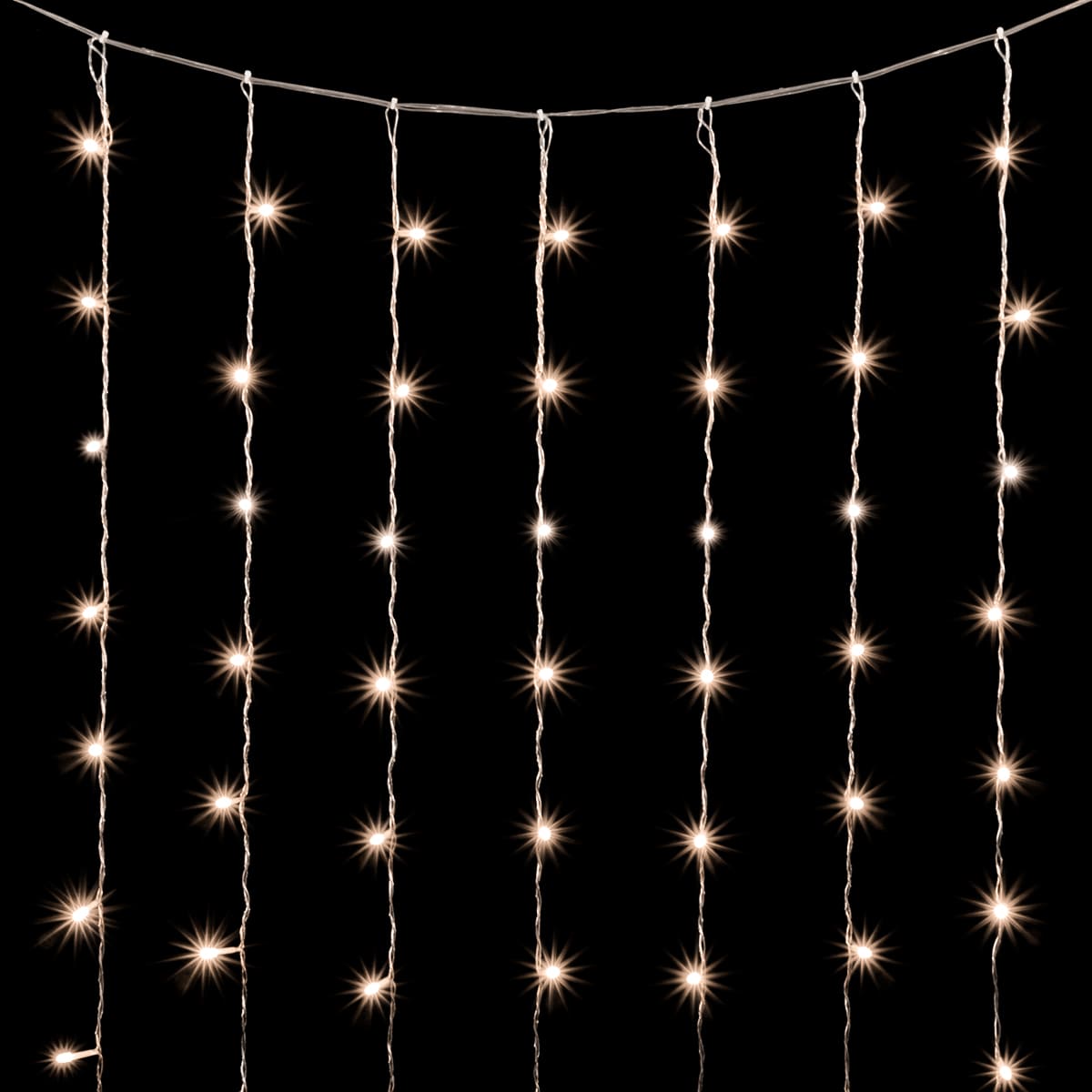 

Гирлянда Занавес 2 x 3 м Тепло-Белый с Мерцанием Белого Диода 220В, 600 LED, Провод Прозрачный ПВХ, IP20 01-134, 01-134