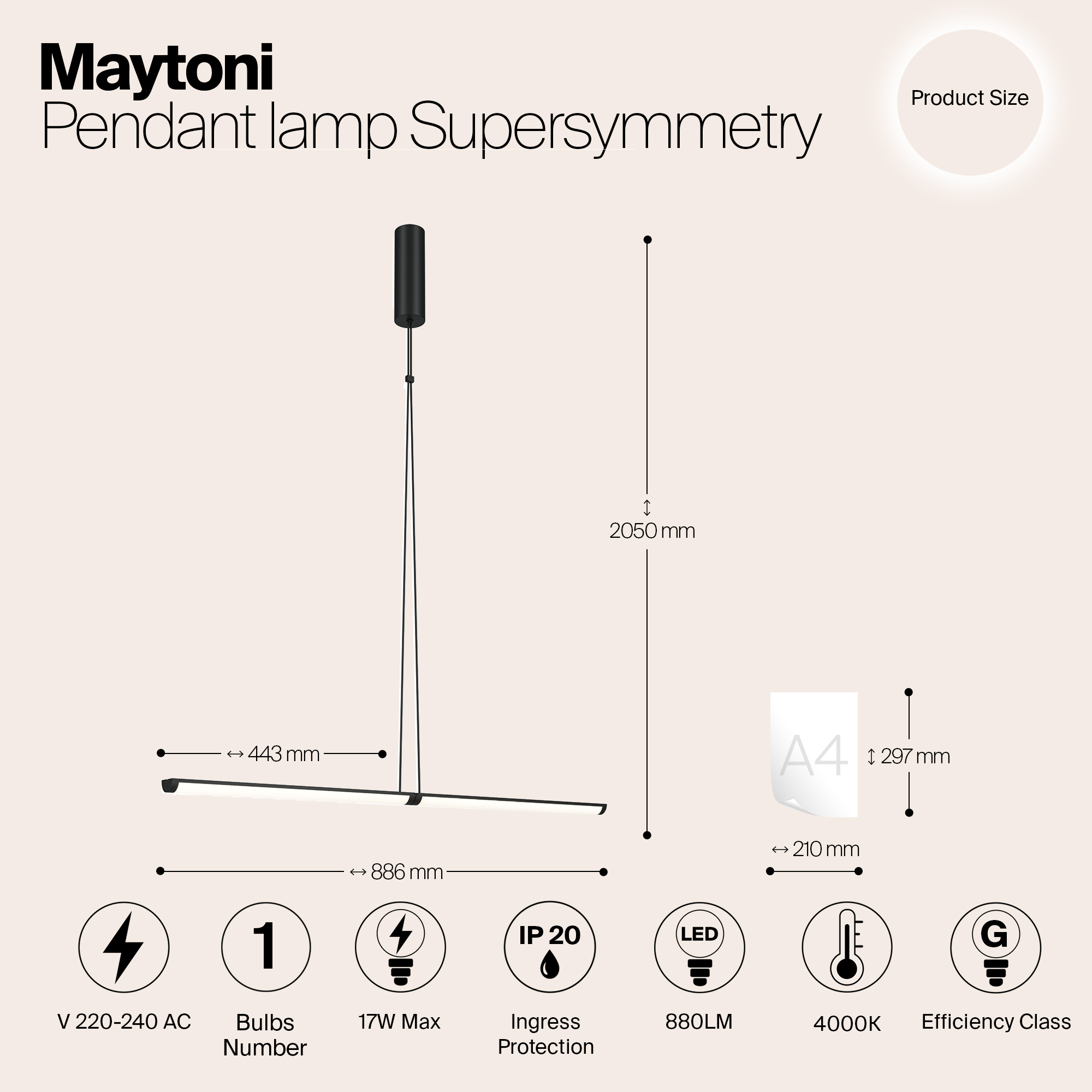 Подвесной светильник Maytoni Supersymmetry P096PL-L11BK_MY