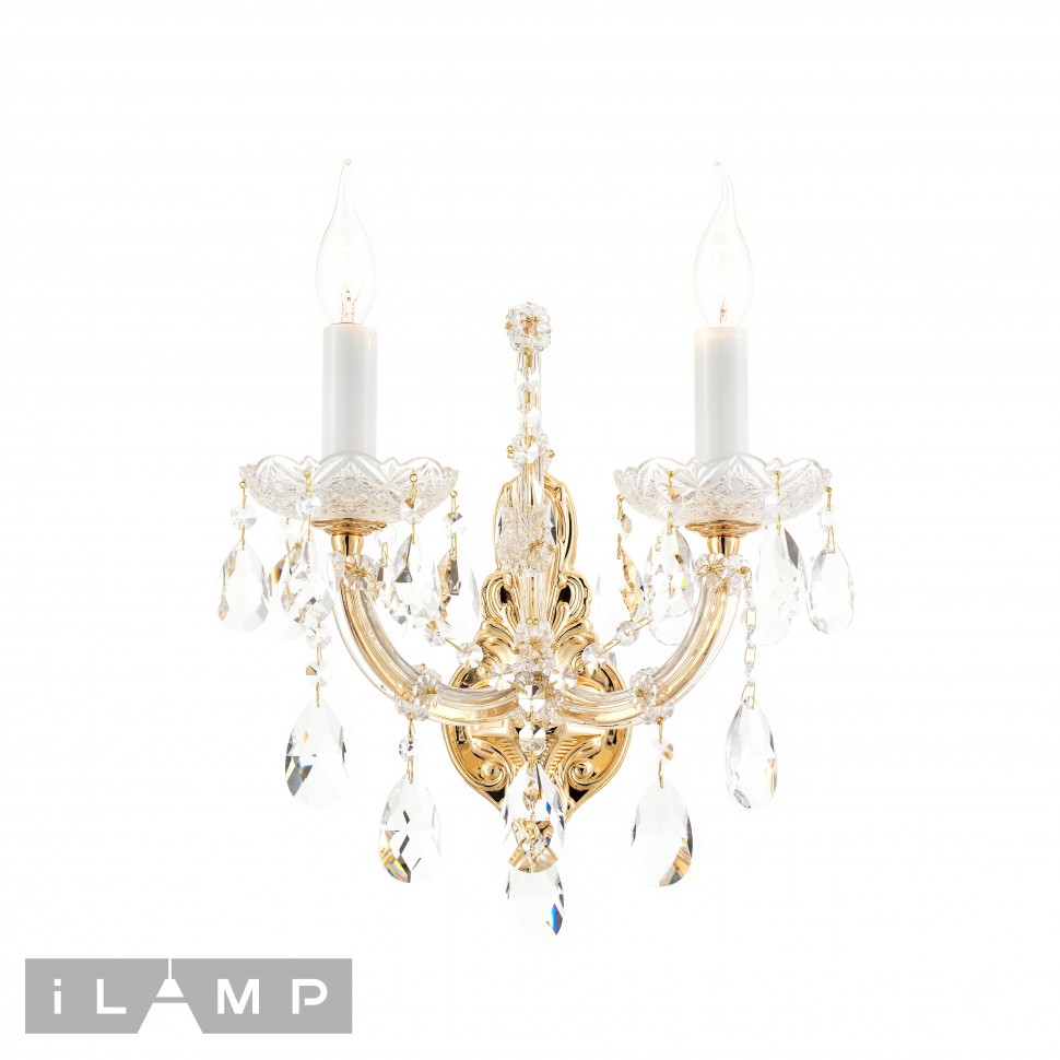 Бра iLamp Diamond W6071-2 GD+CL, цвет золотой