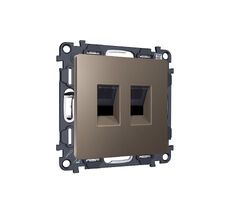 Комплект мех-ма компьютерной двойной розетки RJ-45 с автоматической защитной шторкой ALFA QUANT (AP6421, VM189) Ambrella Volt MA642110_AMB