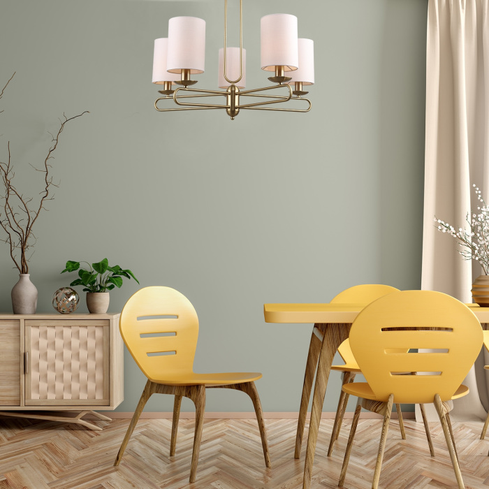 Потолочная люстра на штанге 10166/5PL E14*40W Escada 10166/5PL Brass_ESC