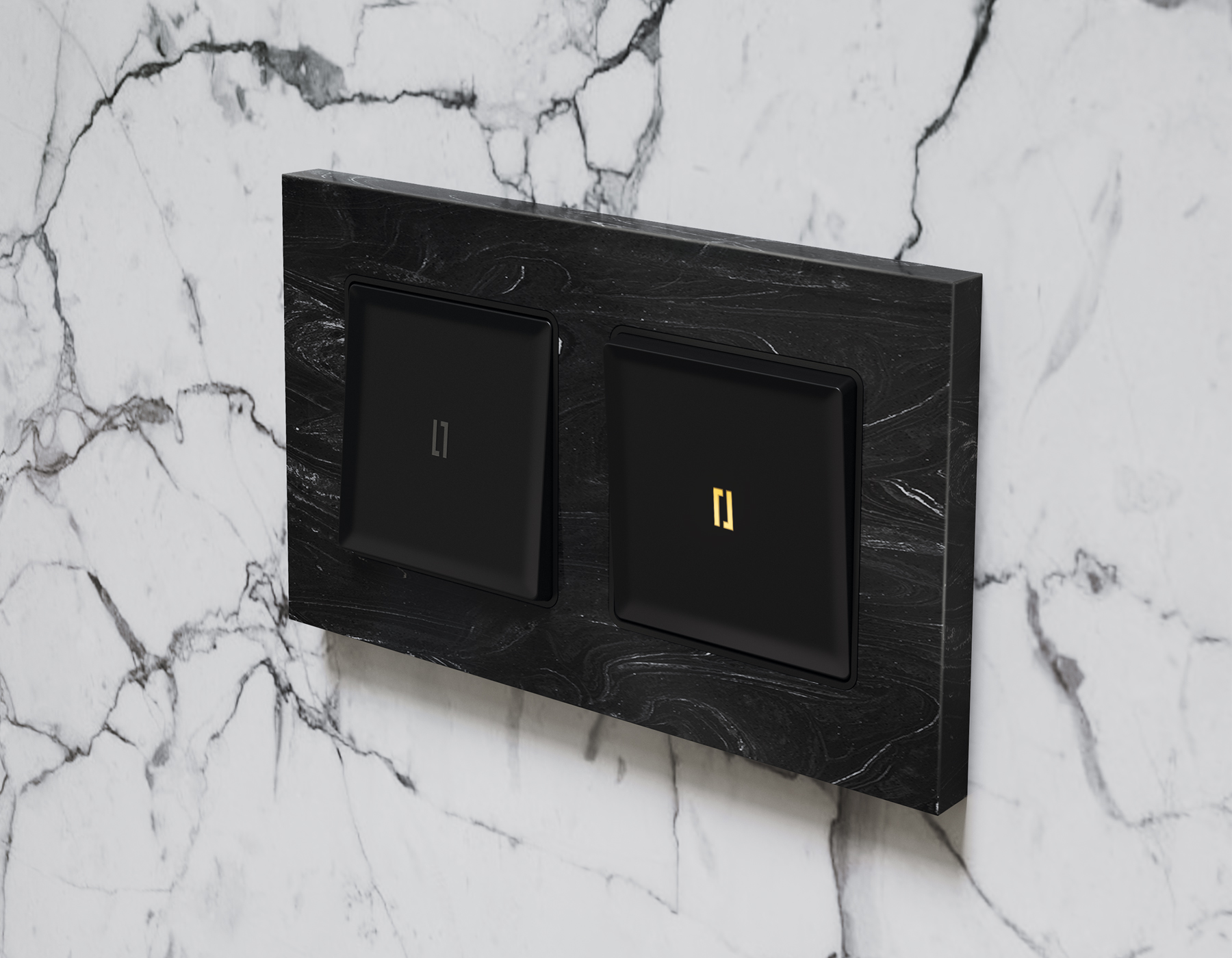 Лицевая панель для 1-клавишных выключателей с подсветкой QUANT Ambrella Volt ALFA AP8020_AMB