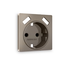 Лицевая панель для электрической розетки с заземлением со шторками 2USB A+A QUANT Ambrella Volt ALFA AP6390_AMB