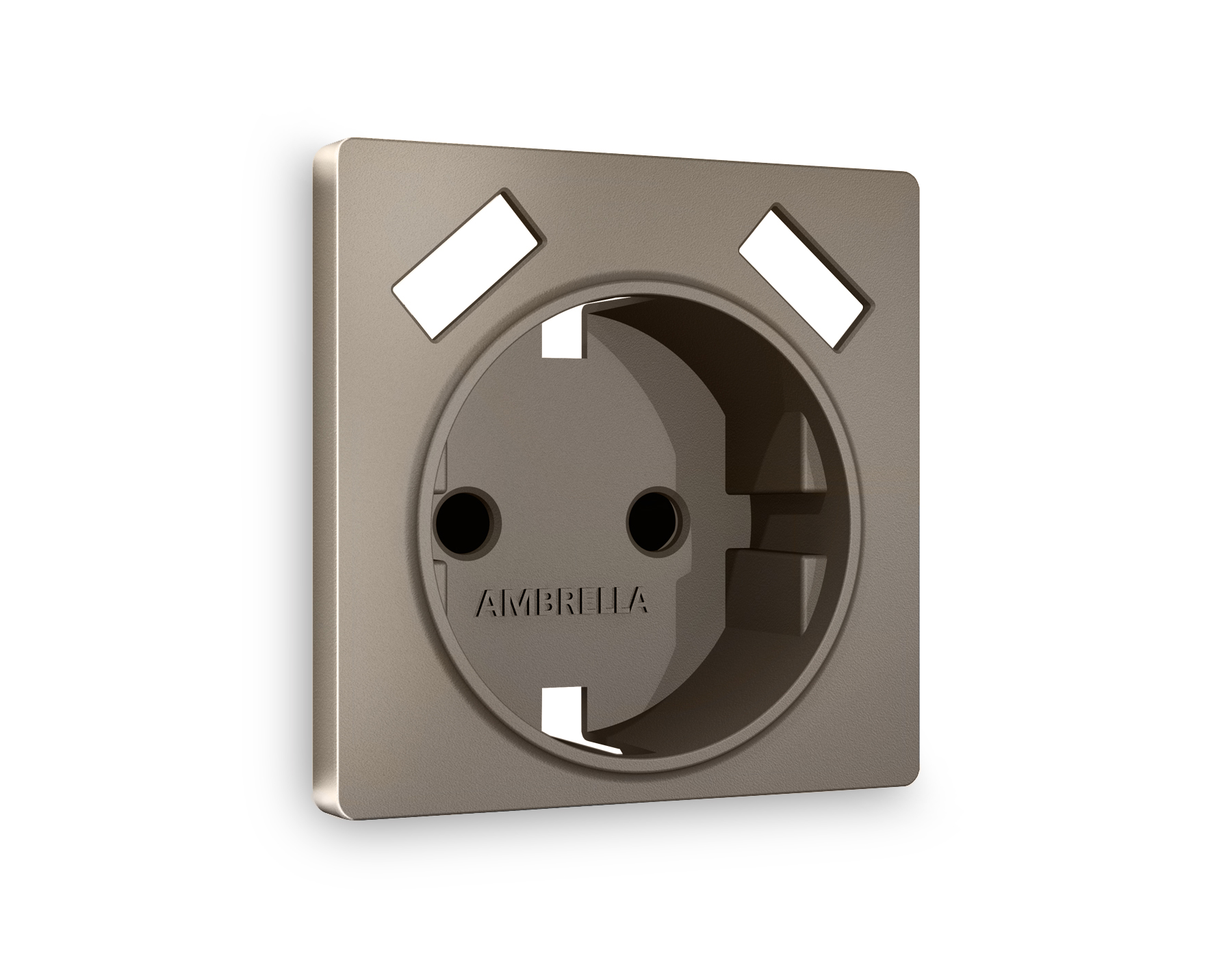 Лицевая панель для электрической розетки с заземлением со шторками 2USB A+A QUANT Ambrella Volt ALFA AP6390_AMB