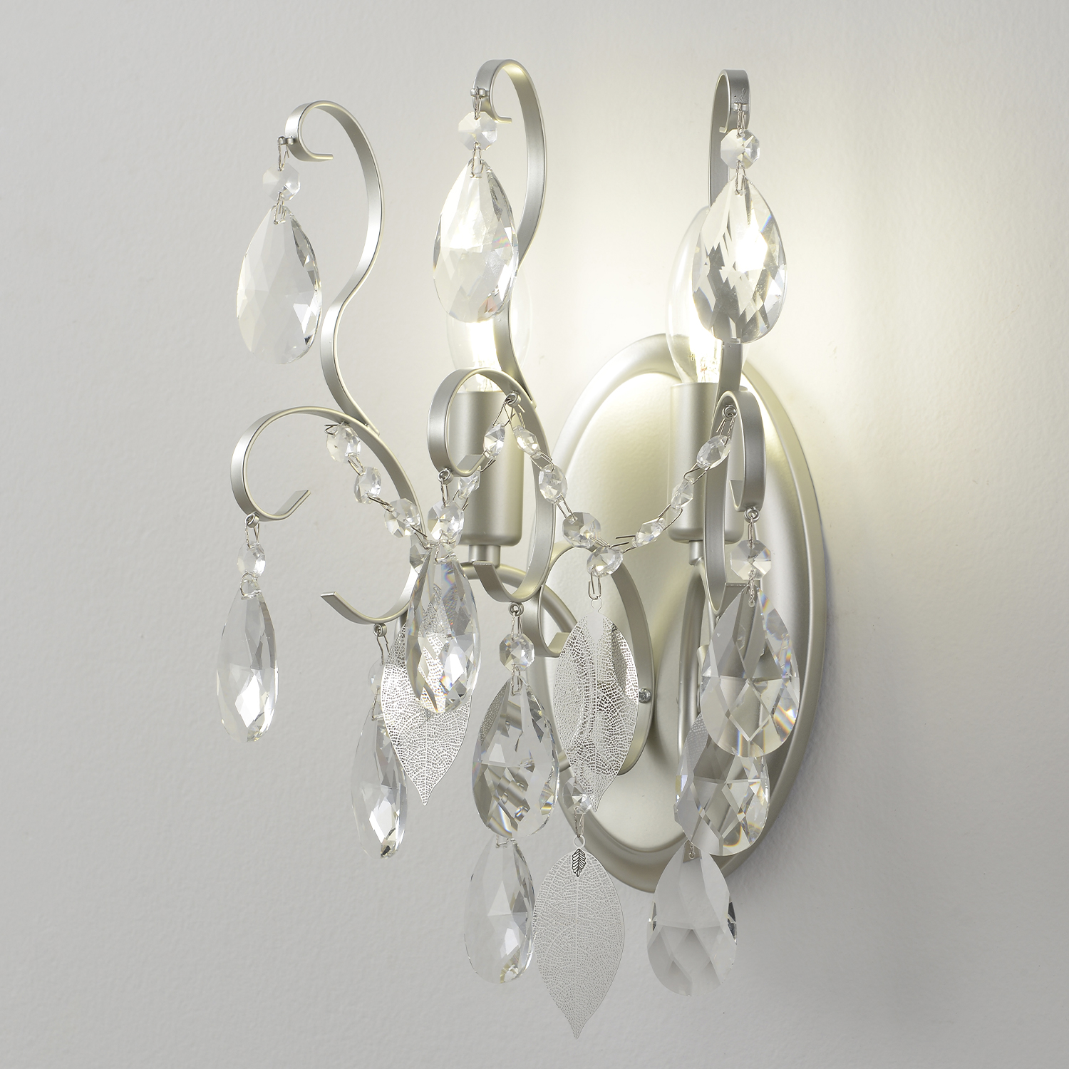 Настенный светильник Crystal Lux ESMIRALDA AP2 SILVER_CR