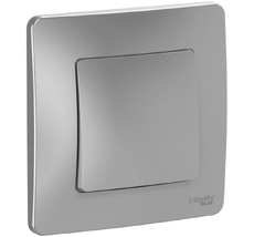 Выключатель встраиваемый одноклавишный (алюминий) Systeme Electric BLNVS010603