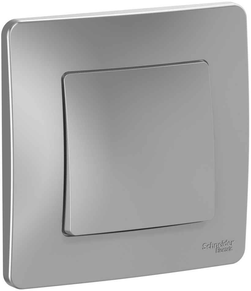 Выключатель встраиваемый одноклавишный (алюминий) Systeme Electric BLNVS010603