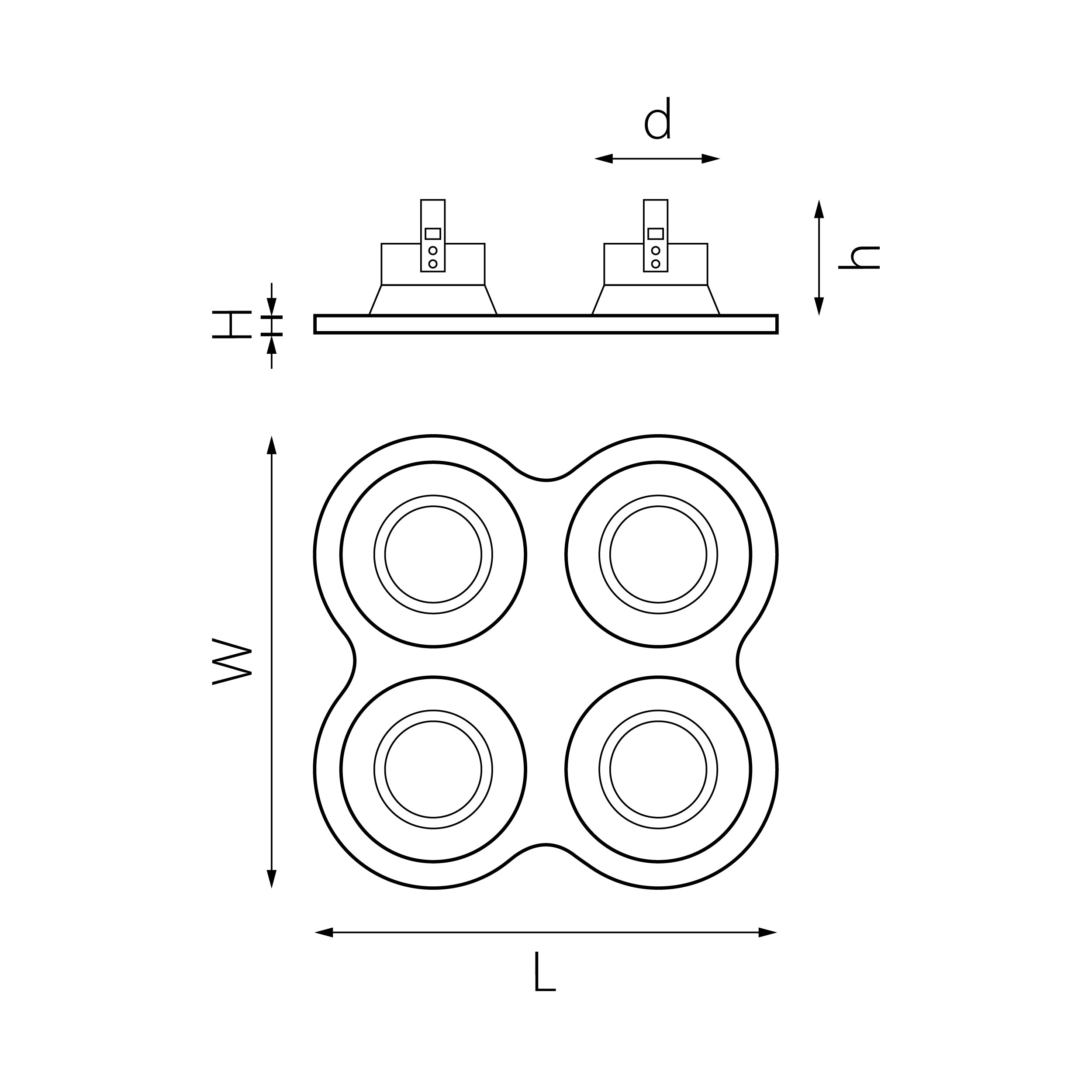 Встраиваемый светильник LightStar DOMINO D64707070707_LS