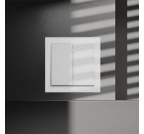 Перекрестный переключатель встраиваемый VOLTUM S70 двухклавишный 10А VLS020502