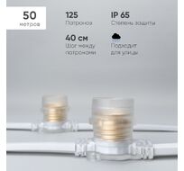 Белт-Лайт 50м, Провод Каучук, Шаг 40 см, 125 Прозрачных Патронов, IP65 LTC BL50m/125L-8-P
