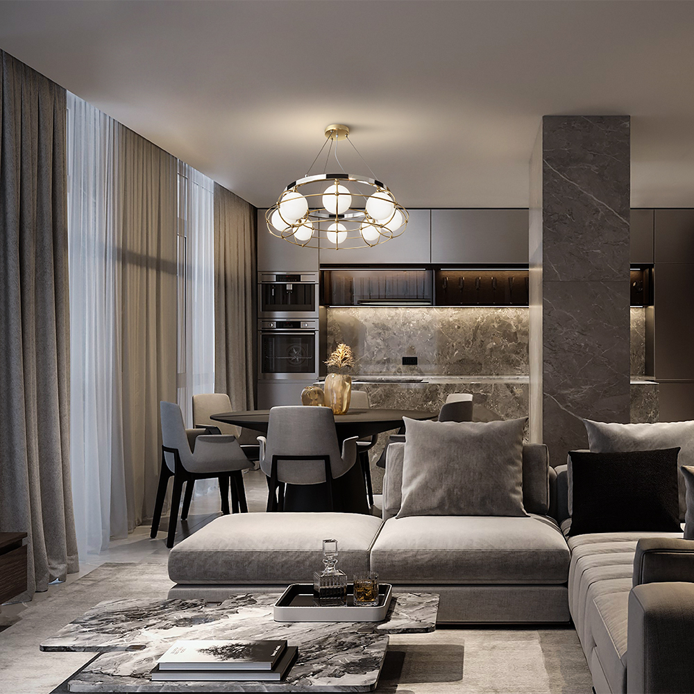 Подвесная люстра Maytoni Carcass MOD312PL-08GCH_MY