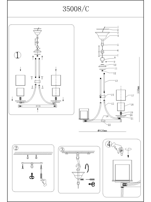 Подвесная люстра NewPort 35008/C_NP