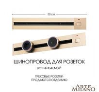 Шинопровод встраиваемый Arte Milano track-sockets 385205TBB/50 Gold