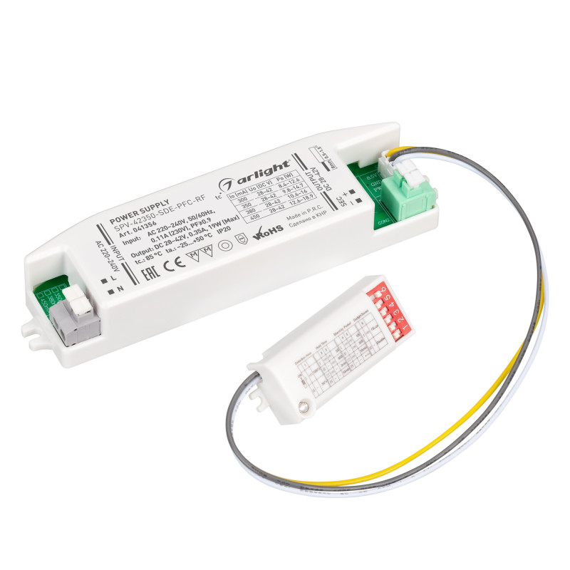 Блок питания SPV-42350-SDE-PFC 19W, 28-42V, 350mA, 5.8GHz 041356_ARL