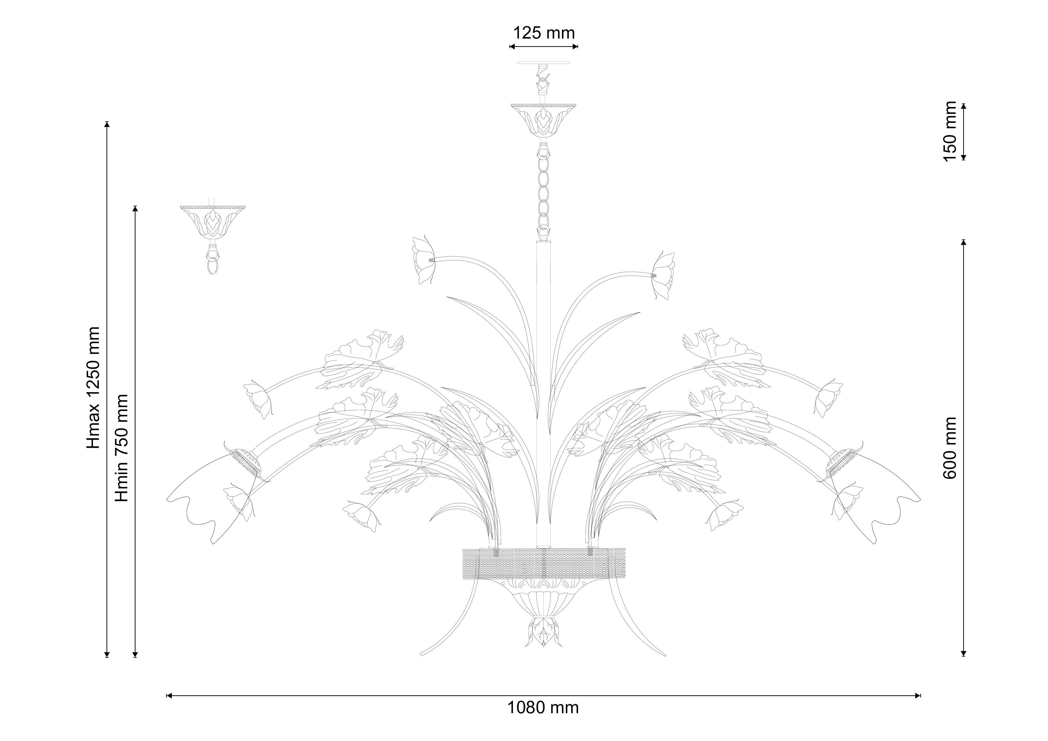 Подвесная люстра Lucia Tucci FIORI Fiori di rose 1760.12