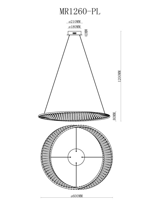 Подвесная люстра MyFar Ricky MR1260-PL