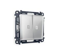 Выключатель двузхлавишный с подсветкой 5600K Ambrella Volt ALFA QUANT MA404015_AMB