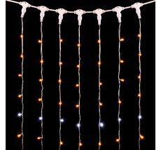 Гирлянда Занавес 2 x 2 м Желтый с Мерцанием Белого Диода 220В, 400 LED, Провод Прозрачный ПВХ, IP54 PCL402BLW-10-2Y