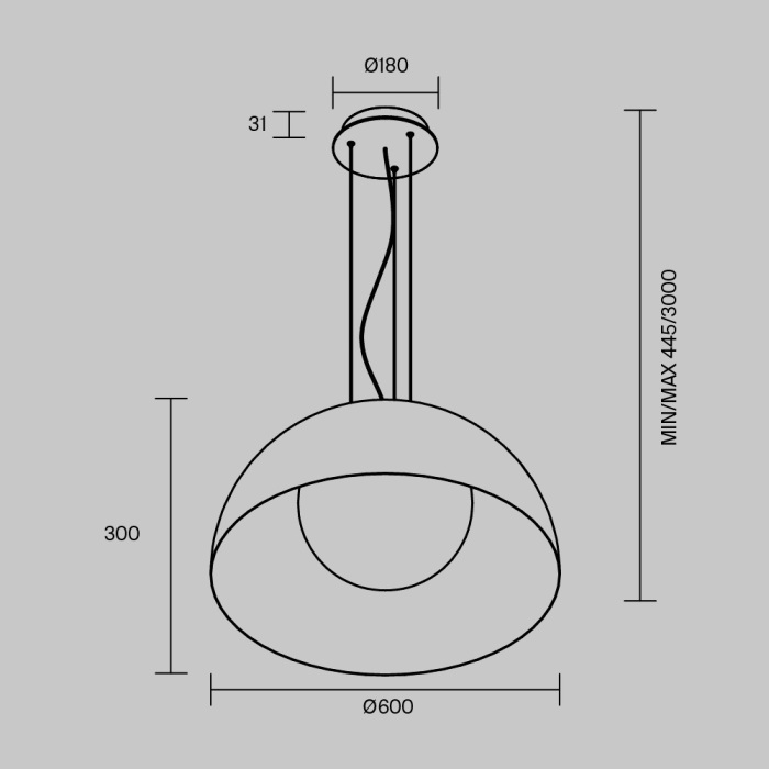 Подвесной светильник Maytoni Batten MOD472PL-L33B3K_MY