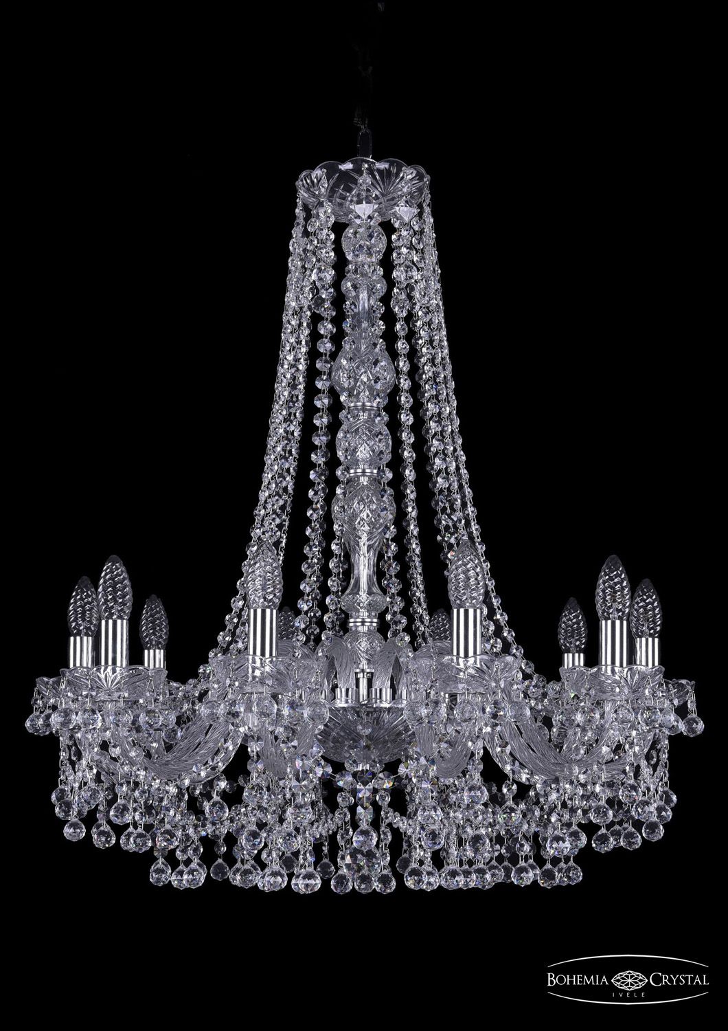 Хрустальная люстра Bohemia Ivele 1409/10/240/h-76 Ni_BI