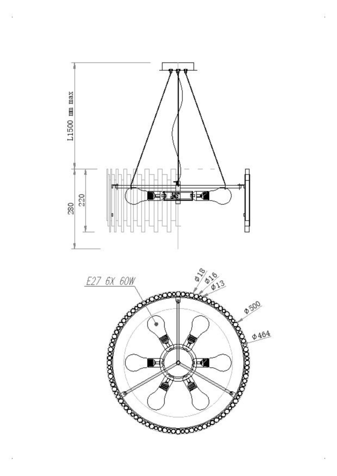 Подвесная люстра Maytoni Coliseo MOD136PL-06BS_MY