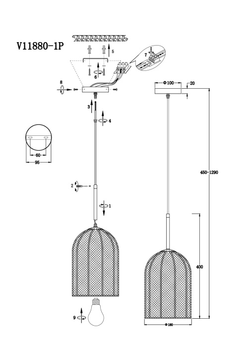 Подвесной светильник Moderli V11880-1P_MD
