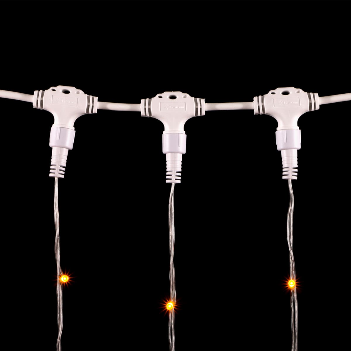 Гирлянда Занавес 2 x 2 м Желтый с Мерцанием Белого Диода 220В, 400 LED, Провод Прозрачный ПВХ, IP54 PCL402BLW-10-2Y