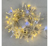 Гирлянда Нить с Колпачком 10м Золотой с Мерцанием Белого Диода 24В, 100 LED, Провод Прозрачный ПВХ, IP65 LTC PST100BLWCAP-10-1GL