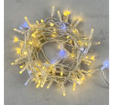 Гирлянда Нить с Колпачком 10м Золотой с Мерцанием Белого Диода 24В, 100 LED, Провод Прозрачный ПВХ, IP65 LTC PST100BLWCAP-10-1GL