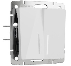 Выключатель двухклавишный проходной с подсветкой Werkel a064008_WR