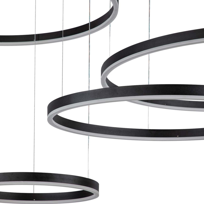 Люстра led подвесная с пультом (14001/4P Black) Indigo V000034L