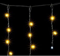 Гирлянда Занавес Облегченный c Колпачком 2 x 1 м Белый 220В, 200 LED, Провод Черный ПВХ, IP65 LTC PCL200CAPNOT-11-2W