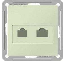 Розетка встраиваемая телефонная RJ-11 + Ethernet RJ-45 (слоновая кость) Systeme Electric RSI-251TK5E-2-86