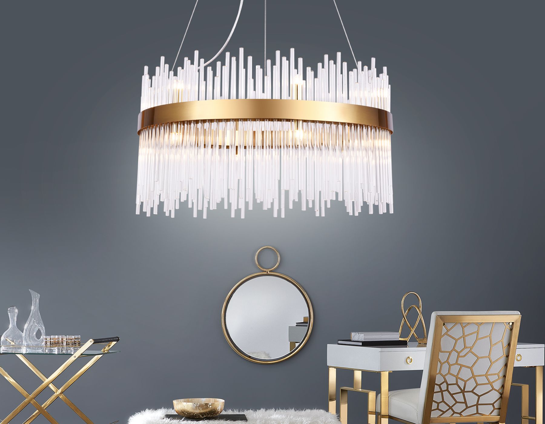 Подвесная люстра Ambrella light с хрусталем TR TR5355_AMB