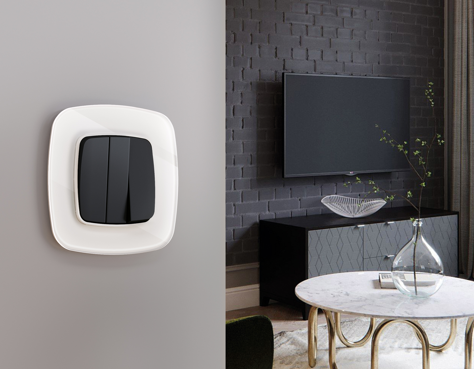 Лицевая панель для 3-клавишных выключателей QUANT Ambrella Volt OMEGA OP8050_AMB