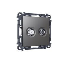 Комплект механизма розетки TV оконечной + SAT 5-862MHz 3.5dB/950-2150MHz 3.5dB ALFA Антрацит серый QUANT (AP6633, VM217) Ambrella Volt MA663310_AMB