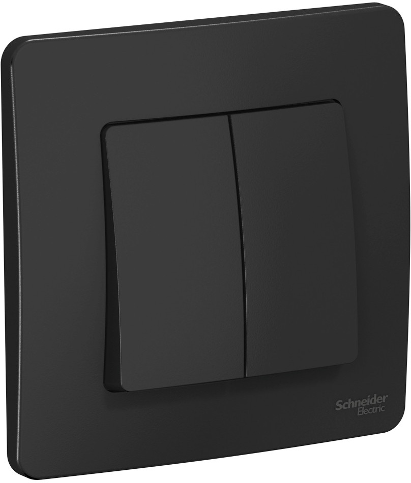 Выключатель встраиваемый двухклавишный (антрацит) Systeme Electric BLNVS010506