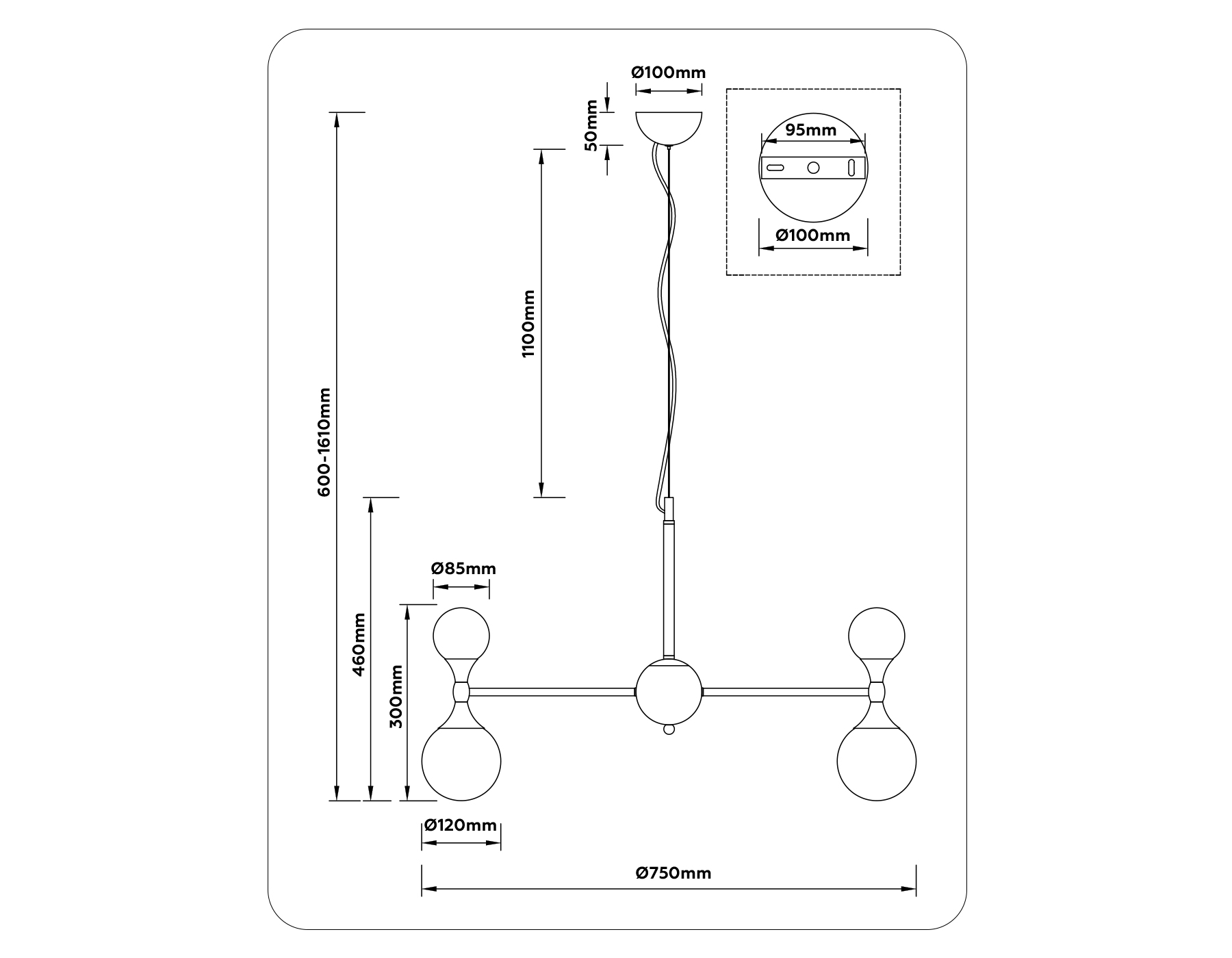 Подвесная люстра Ambrella Light Cloud LH51051_AMB