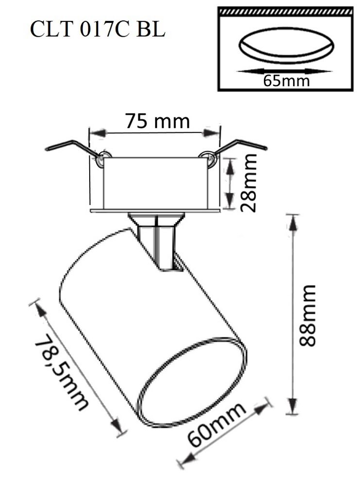 Встраиваемый светильник Crystallux CLT 017C BL_CR