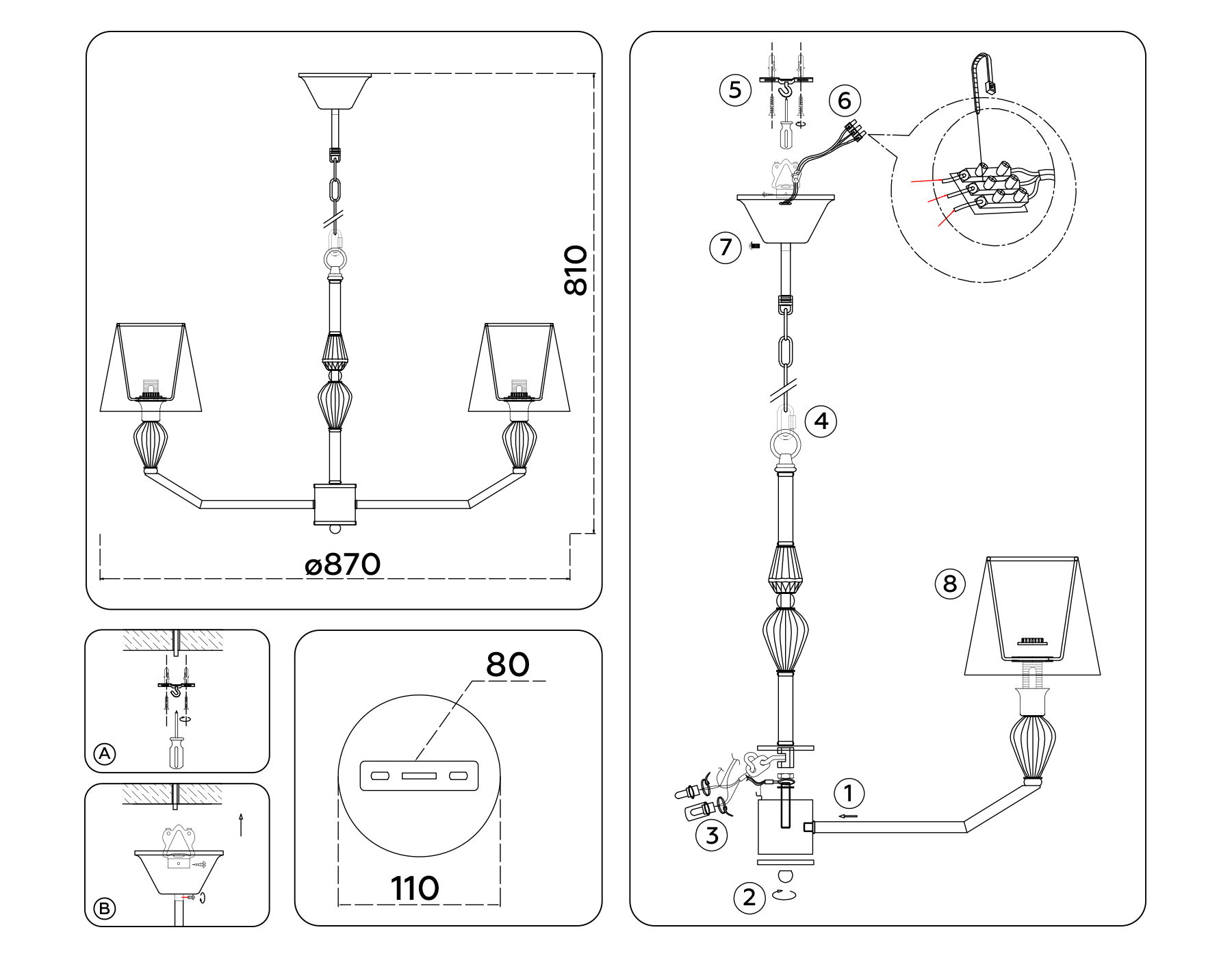 Подвесная люстра Ambrella Light HIGH LIGHT Ceramo Classic LH75063_AMB