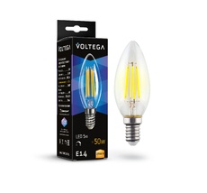 Светодиодная лампа Voltega Crystal Candle 5W 2700K E14 DIM 7199_VG
