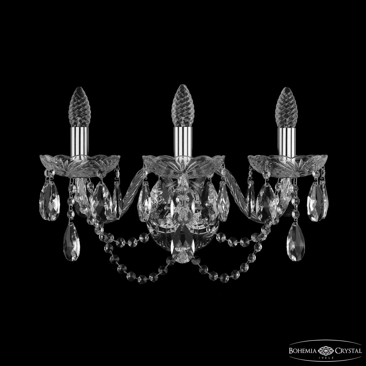 

Бра Bohemia Ivele Crystal 1402B/3/195/XL Ni, 1402B/3/195/XL Ni
