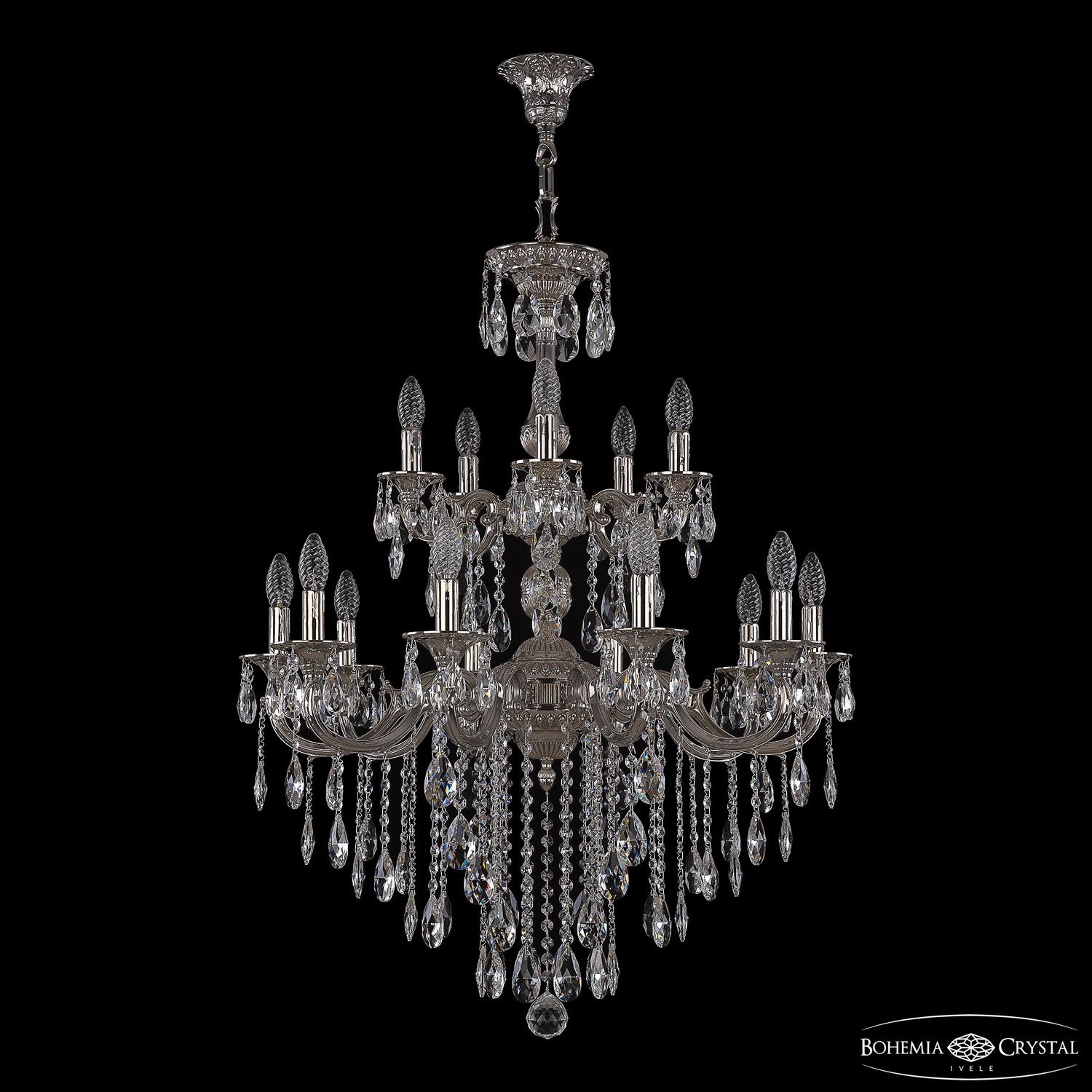

Хрустальная люстра Bohemia Ivele Crystal 7301 73101/10+5/250/2d B Ni, 73101/10+5/250/2d B Ni
