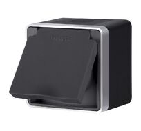 Розетка с заземлением, шторками и защитной крышкой Werkel a051146_WR