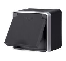 Розетка с заземлением, шторками и защитной крышкой Werkel a051146_WR