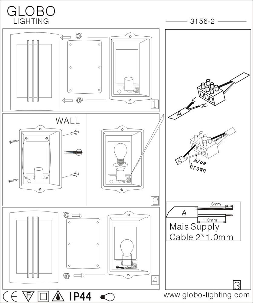 Уличный настенно-потолочный светильник Orlando 3156-2_GL