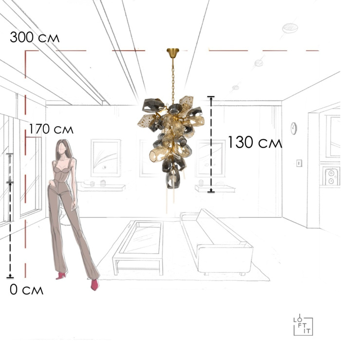 Подвесная люстра Loft IT Britannica 10401/800M_LF